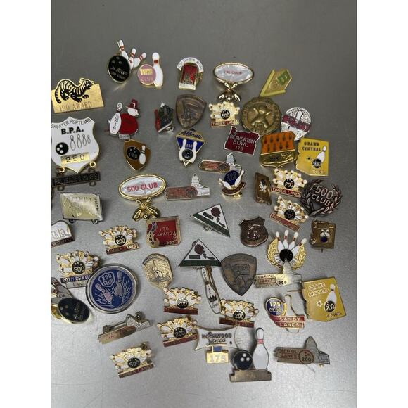 Vintage Lot Of 60+ Bowling Pins Hat Pins 200 Club 500 Club Made In Japan - Picture 3 of 6